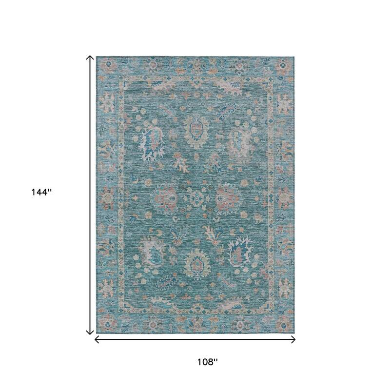 HomeRoots Floral Traditional Rectangle Outdoor Rug