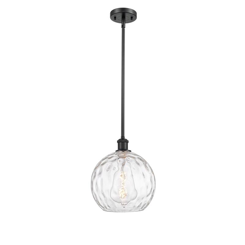 Innovations Lighting Athens Water Glass 1 Light 10" Mini Pendant - Matte Black