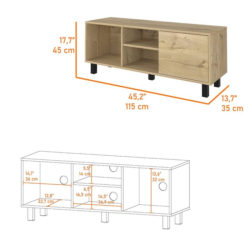 Tv Stand for TV´s up 43" Three Open Shelves Fredericia