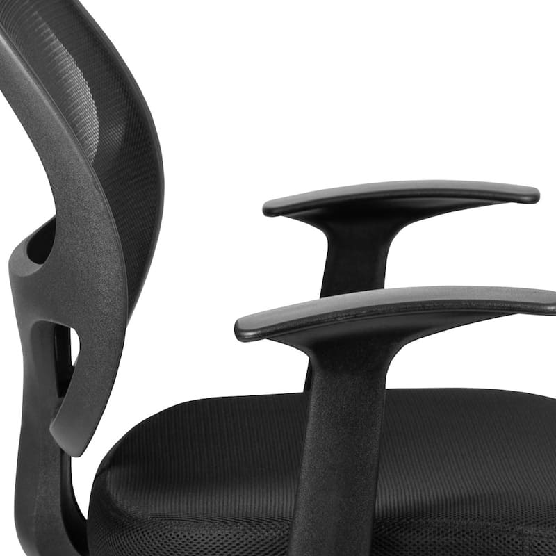 Mid-Back Mesh Swivel Task Office Chair with T-Arms - Office Furniture - 21"D x 24"W x 34.25" - 39"H
