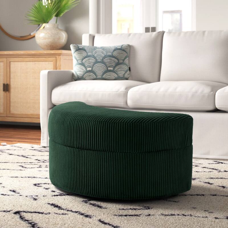 Moon Crescent Storage Upholstered Ottoman