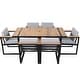 preview thumbnail 10 of 34, 7-Piece Outdoor Patio Steel Dining Set with Umbrella Hole and 6 Cushioned Armchairs