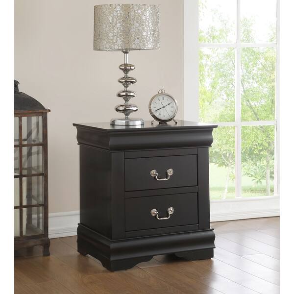 Black Wood Nightstand - Elegant Design - Ample Storage - Bed Bath & Beyond - 38253937