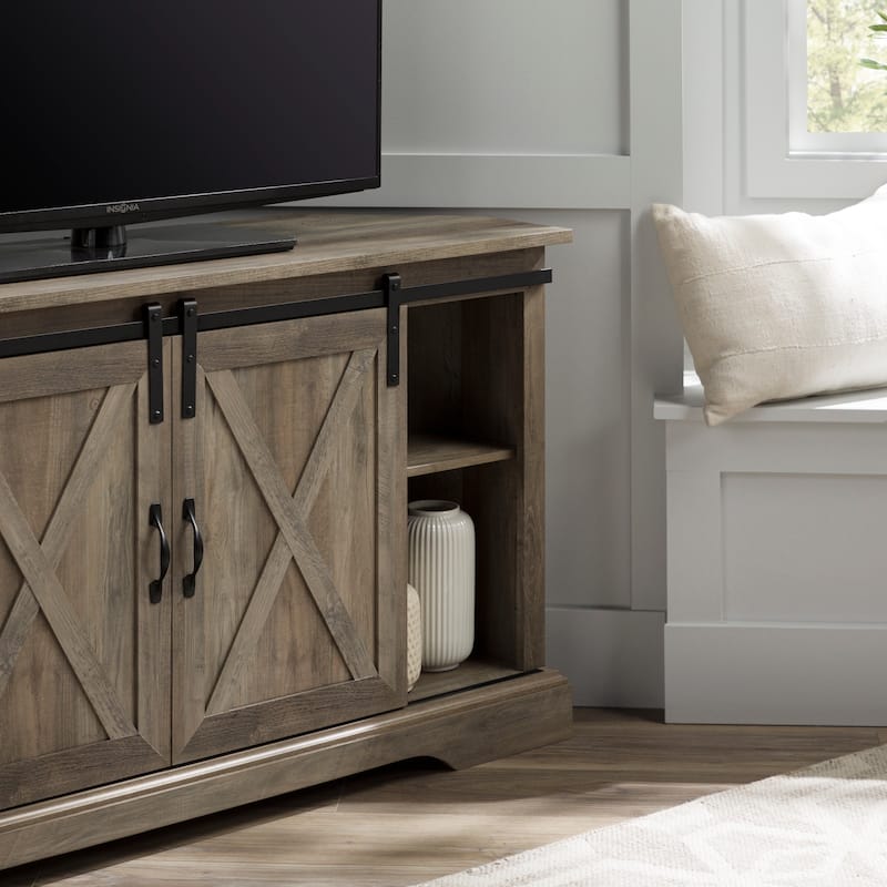 Middlebrook 52-inch Sliding Barn Door Corner TV Stand