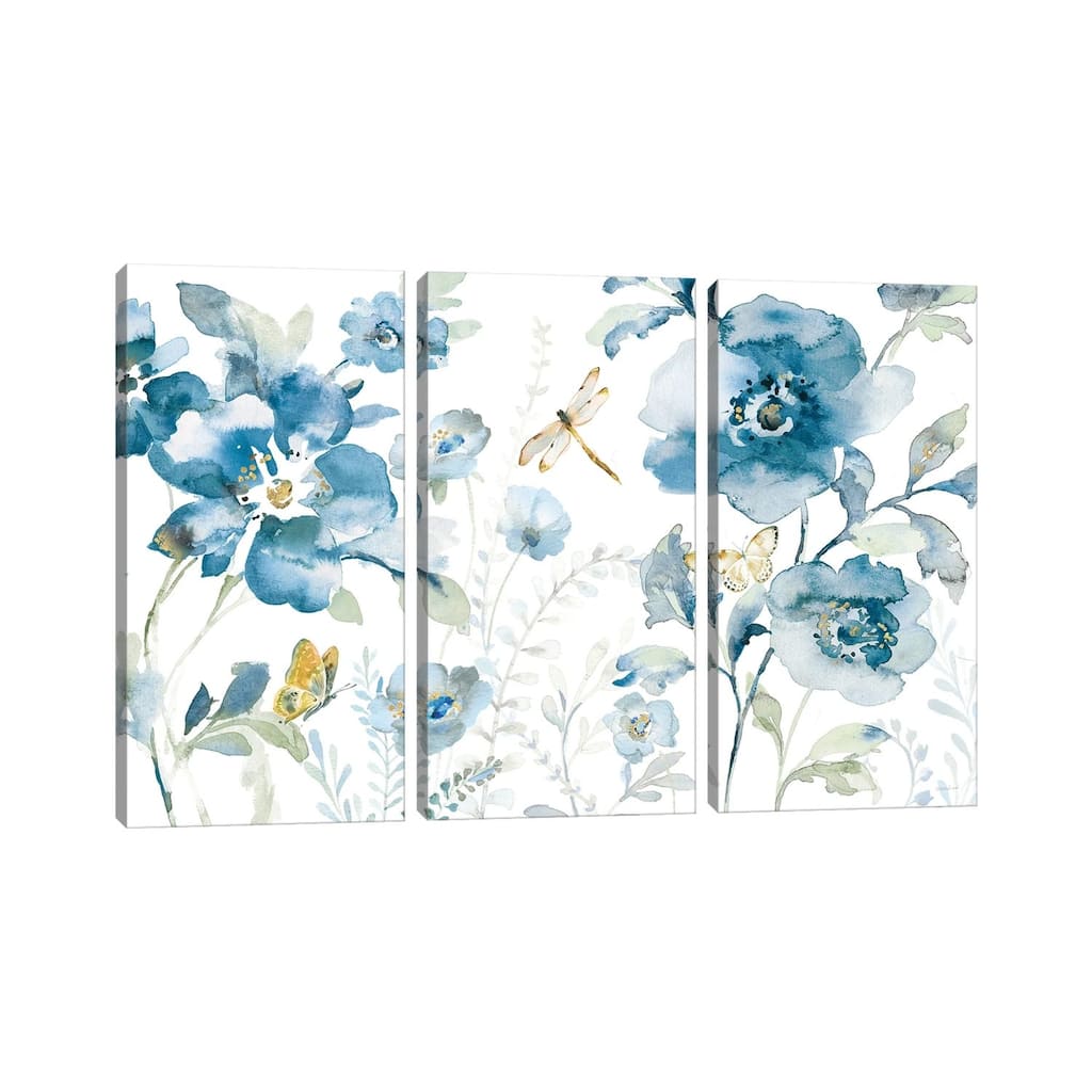 iCanvas "Blues of Summer V" by Danhui Nai 3-Piece Canvas Wall Art Set