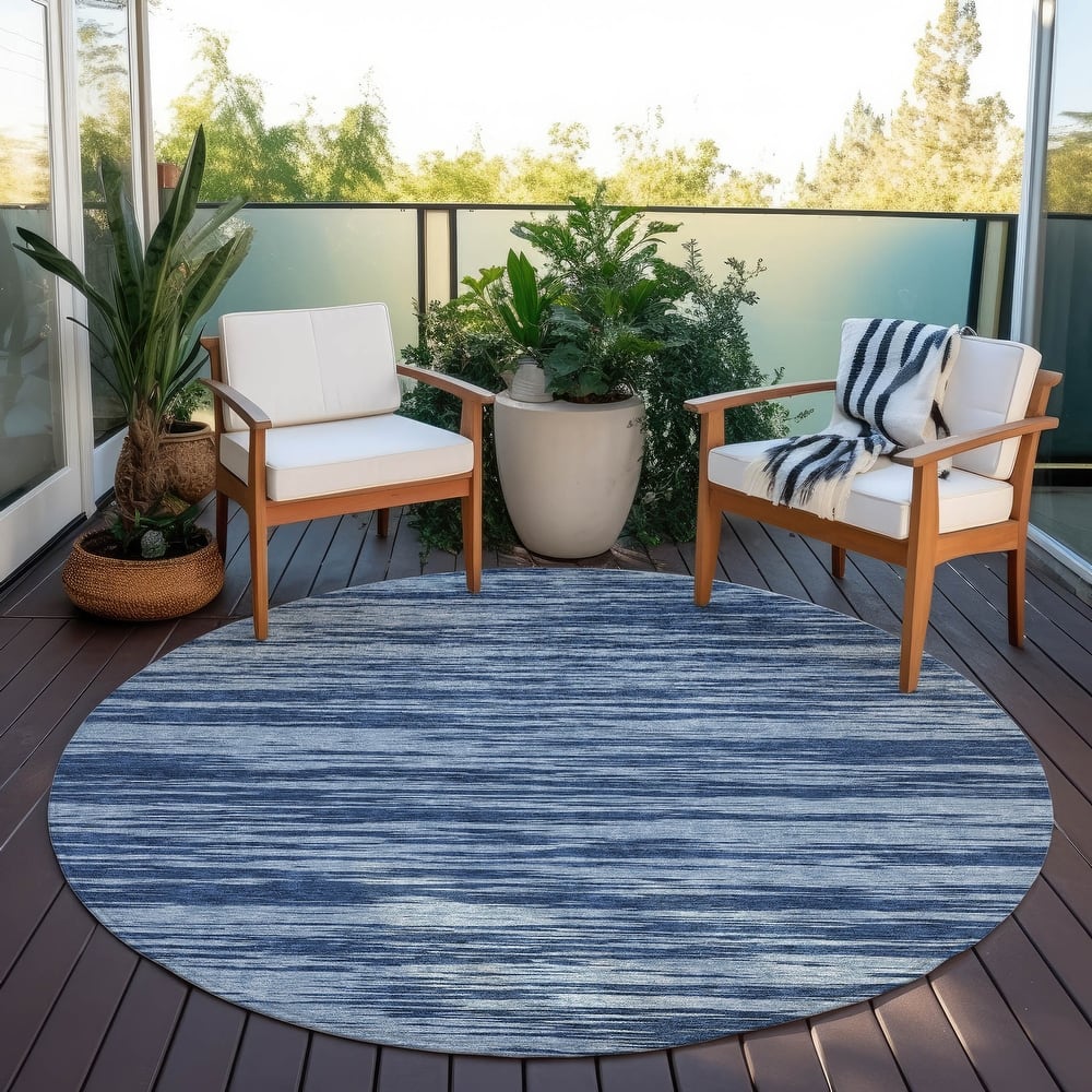 Machine Washable Indoor/ Outdoor Casual Ombre Chantille Rug