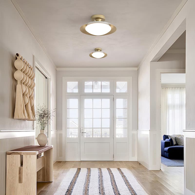 11.8-in W LED Compatible Mid-Century Modern Semi Flush Mount Ceiling Light