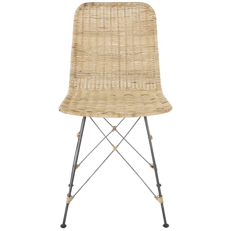 SAFAVIEH Minerva Tropical Boho Woven Dining Chair (Set of 2) - 18"W x 20"D x 34"H