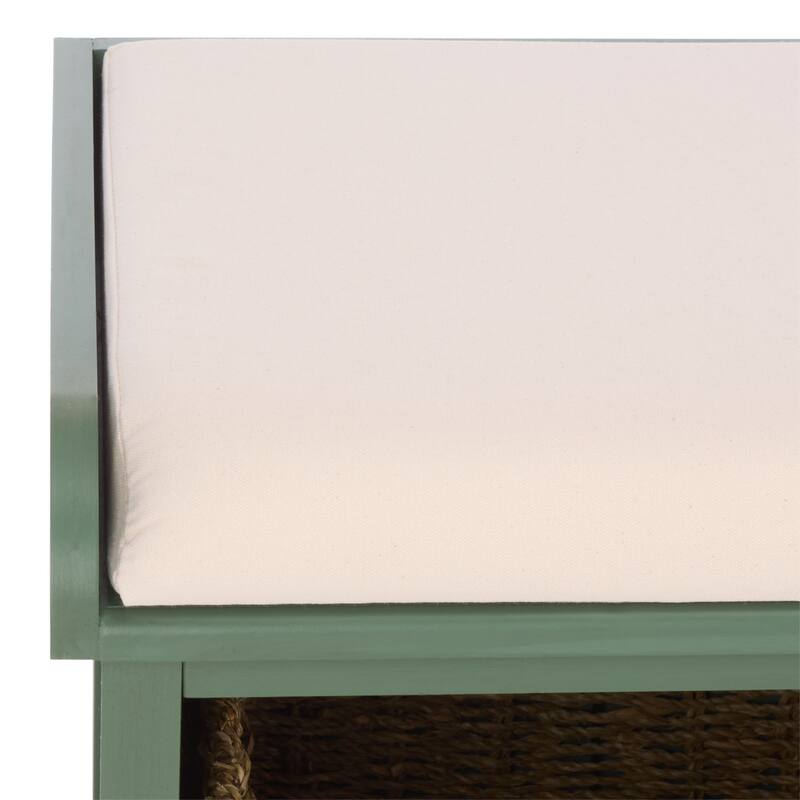 SAFAVIEH Eola Grey/ White Storage Bench - 47" x 16.1" x 19.9" - 47"W x 16"D x 20"H