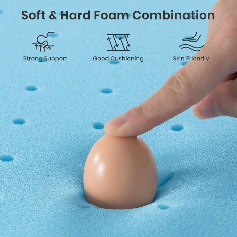 2"/3"/4" Gel Memory Foam Cooling Mattress Topper for Back Pain, CertiPUR-US Certified