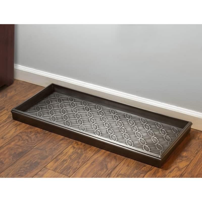 Double Circles Galvanized Steel Boot Tray by Good Directions