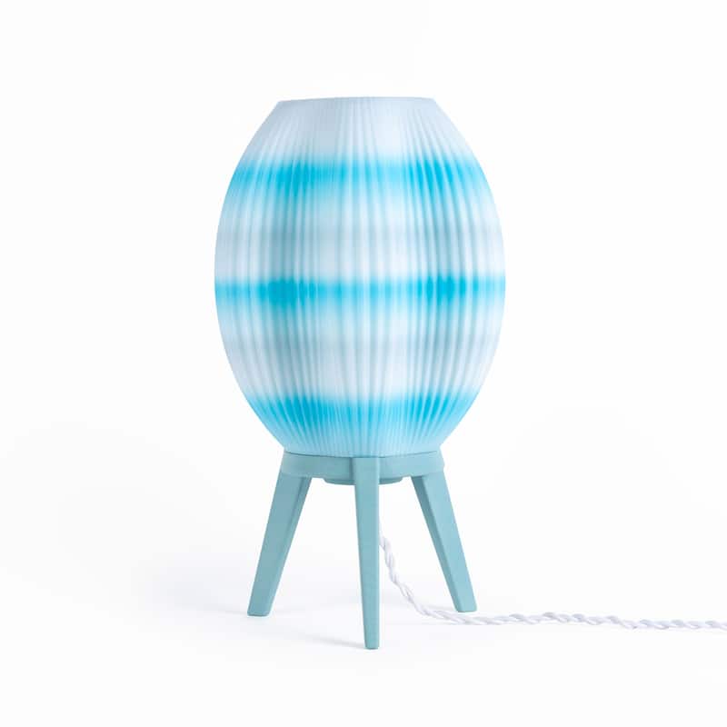 Wavy 16.5" Modern Contemporary Plant-Based PLA 3D Printed Dimmable LED Table Lamp, by JONATHAN Y