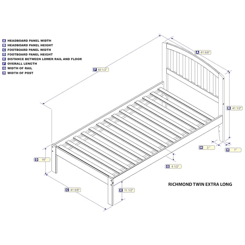 Platform Bed - Sleek Bowed Design & Sturdy Slats for Bedroom