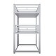 preview thumbnail 7 of 5, Metal Twin Size Triple Bunk Bed in Silver, Space-Saving Design with Sturdy Construction and Safety Guardrails