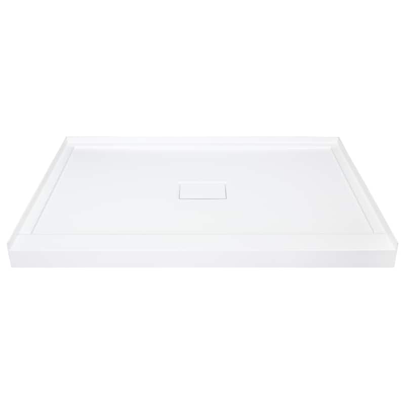 Transolid Low Threshold 34-in L x 48-in W Shower Base with Center Drain - 34-in L x 48-in W - 34-in L x 48-in W