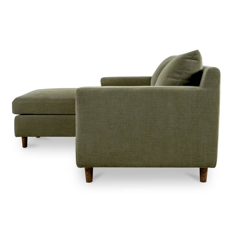 NADAAL STUDIOS Veyric Right-Facing Sectional Sofa, High Back, Chenille Performance Fabric, Feather Blend Seat, Seats 4, White