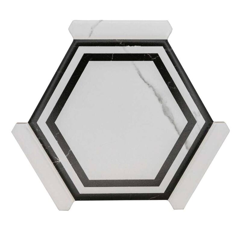 Kykuit 8.6x9.8 Satin Porcelain Hexagon Tile - Floor, Wall, Backsplash