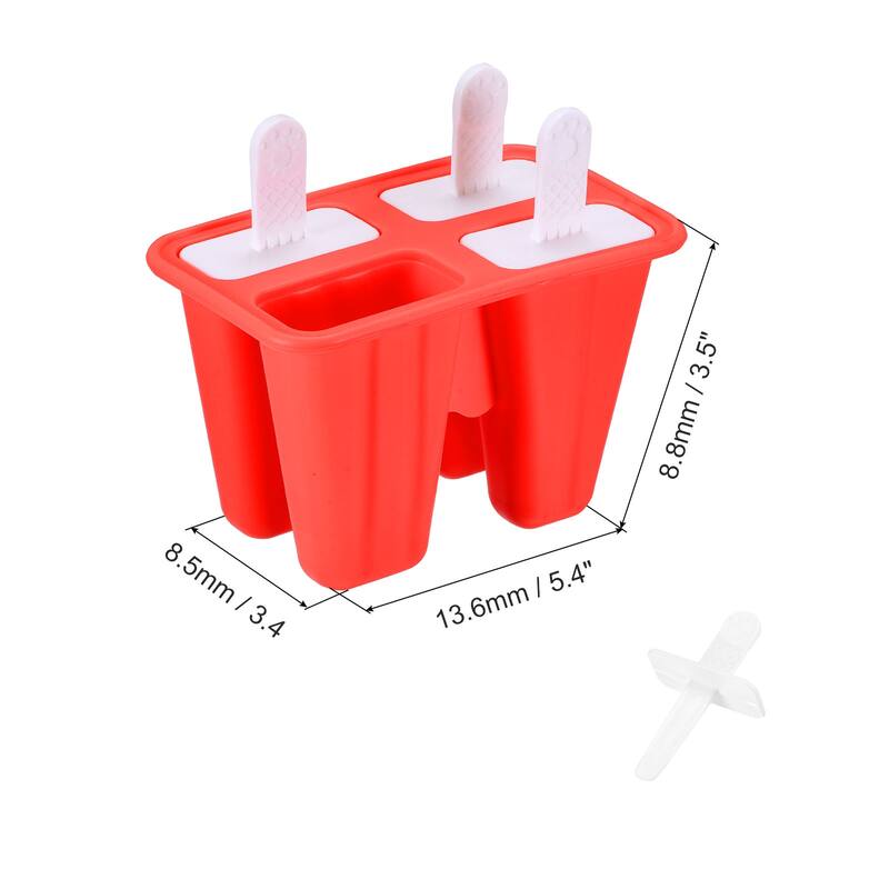 Silicone Ice Pops Molds 4Pcs, with Sticks Funnel and Cleaning Brush