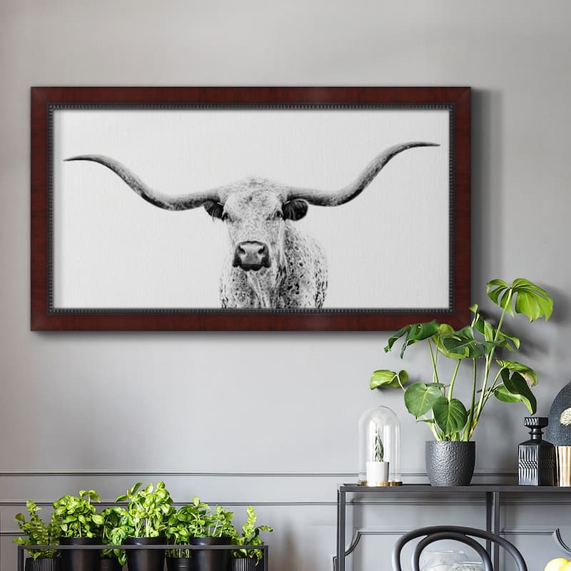 Longhorn Gaze Premium Framed Canvas- Ready to Hang