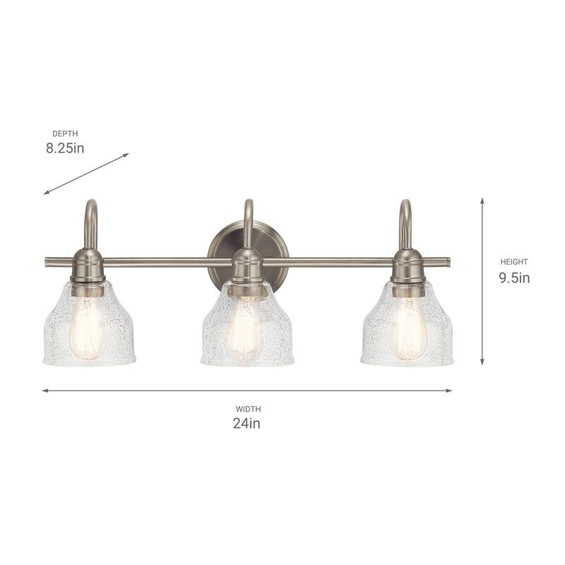 Kichler Lighting Avery 3-light Brushed Nickel Bath Vanity Fixture