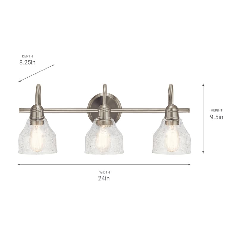 Kichler Lighting Avery 3-light Brushed Nickel Bath Vanity Fixture