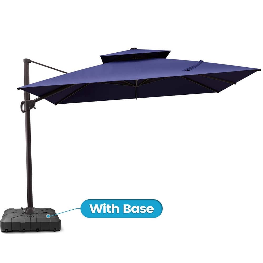 11 x 11 FT Outdoor 360 Degrees Rotation Patio Cantilever Umbrella with Base