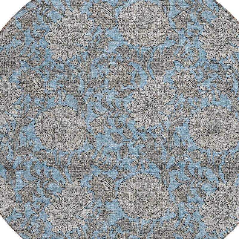 HomeRoots Floral Transitional Rectangle Outdoor Rug