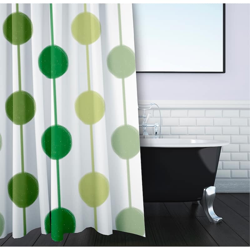 Brady Beads Stripe Print Shower Curtain