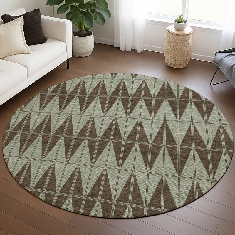 Machine Washable Indoor/ Outdoor Modern Zeke Chantille Rug