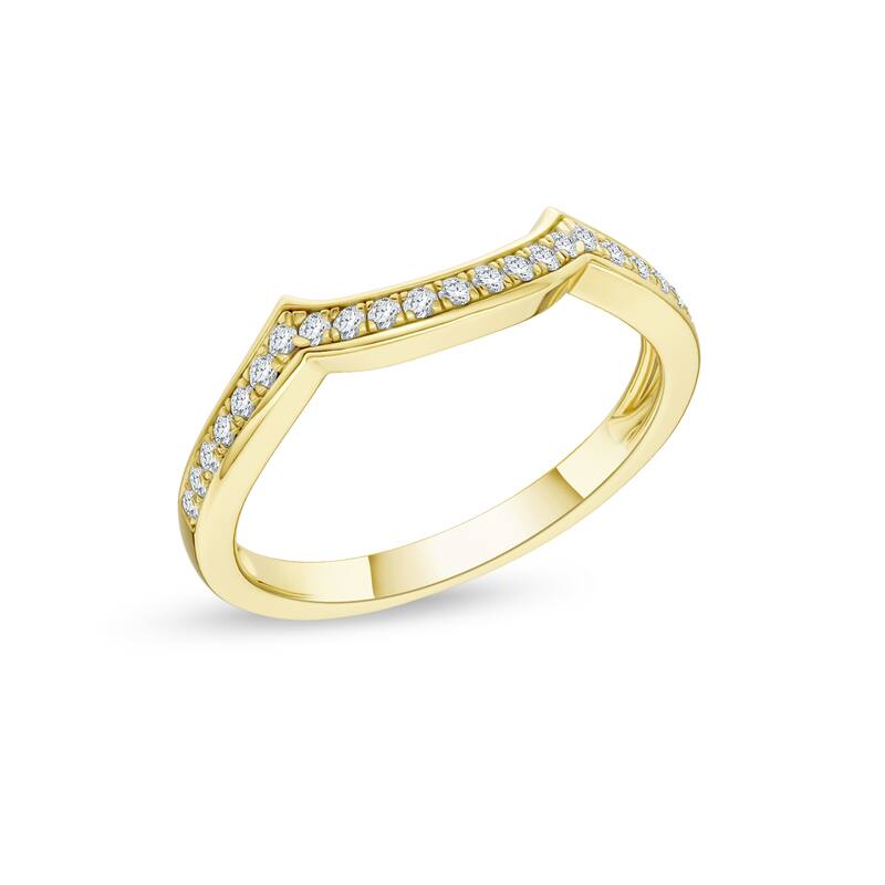 1/6ct TDW Diamond Contour Wedding Band in 10K Gold for Women