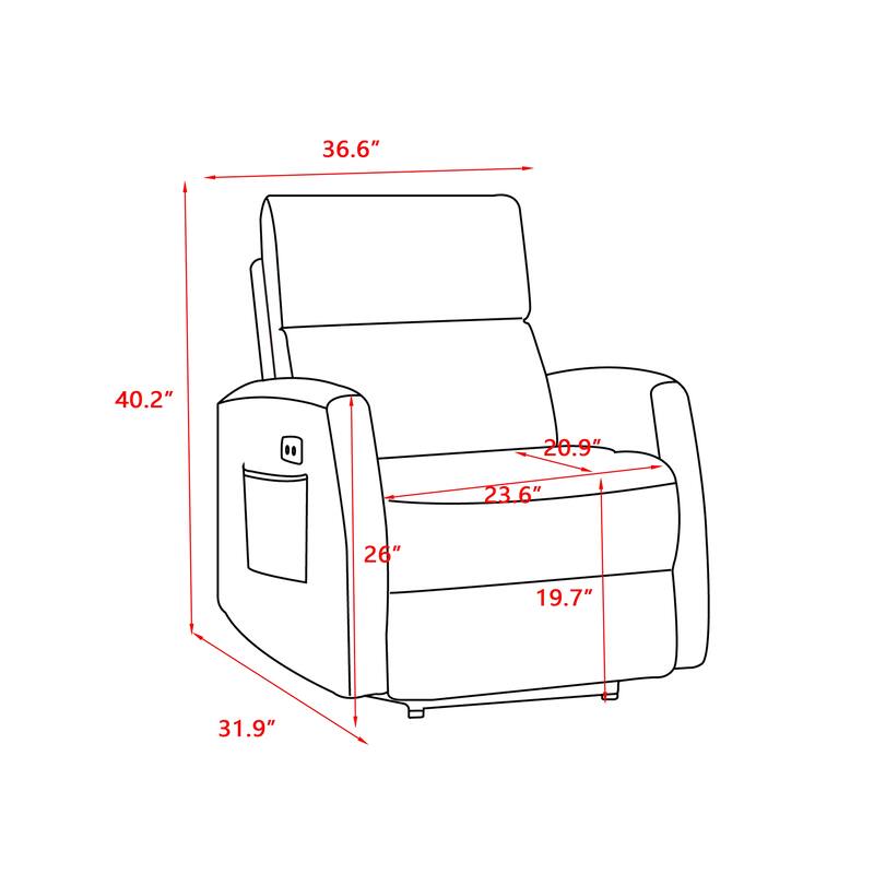 Kingway Arindel Power Recliner With USB