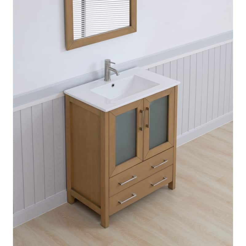 Vanity Art 30-in. Single-sink Bathroom Vanity w/ Wall Mirror - 29.1 W x 18.1 D x 35.8 H