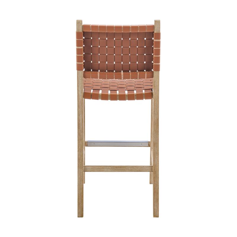 NPD Furniture Marco Faux Leather Counter Stool Drift Wood Frame