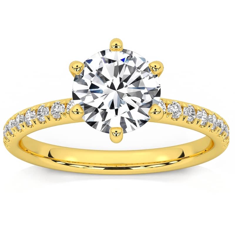 Bliss Diamond 1.58Ct Diamond Engagement Ring Gold Lab Grown - 5 - Yellow