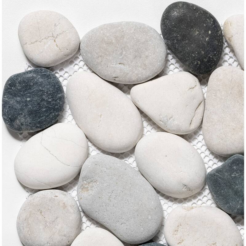 Classic Pebble 11 in. x 11 in. Mesh-Mounted Mosaic Wall and Floor Tile