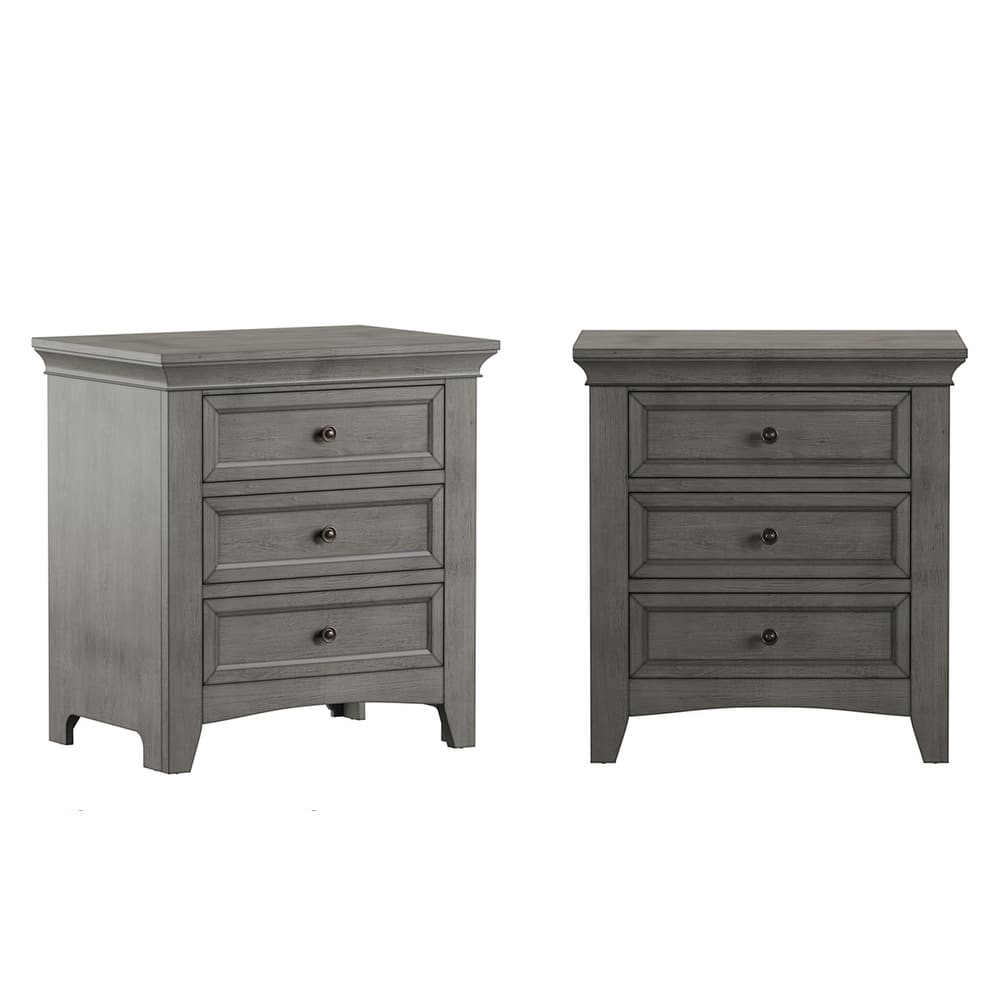 Varenna 3-Drawer Wood Modular Storage Nightstand with Charging Station