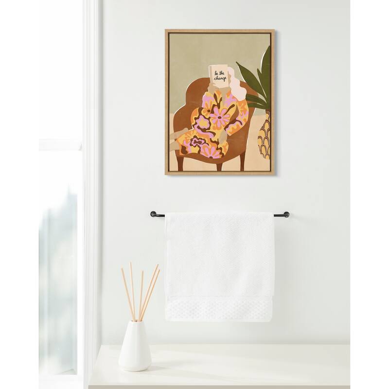 Kate and Laurel Sylvie Be the Change Framed Canvas by Alja Horvat