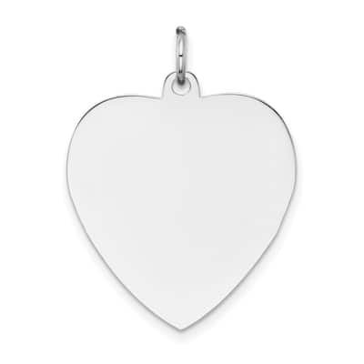 14k White Gold Plain .013 Gauge Engravable Heart Pendant