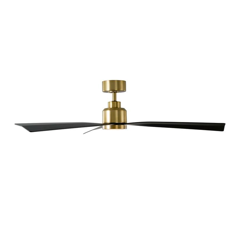 Clean Indoor/Outdoor 3-Blade Smart Ceiling Fan 52in with 3000K LED and Remote Control - 52