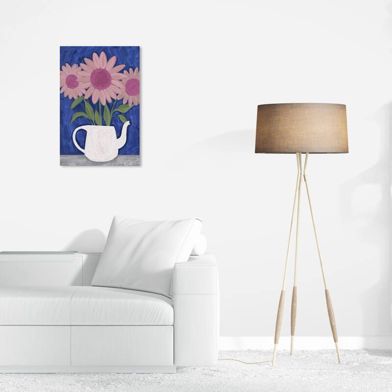 Wynwood Studio Canvas Floral and Botanical Ornate Floral II Pink and Modern & Contemporary Wall Art Canvas Print - 24 x 16