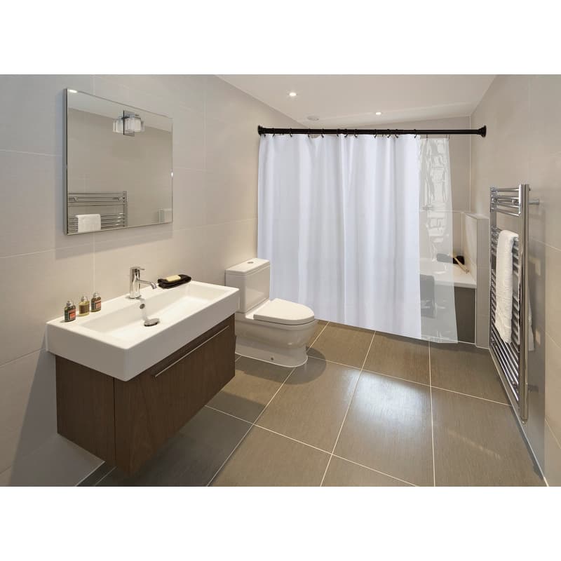 Utopia Alley 72-Inch Adjustable Rust-Proof Aluminum Double Shower Curtain Tension Rods, Includes Shower Liner and Shower Hooks