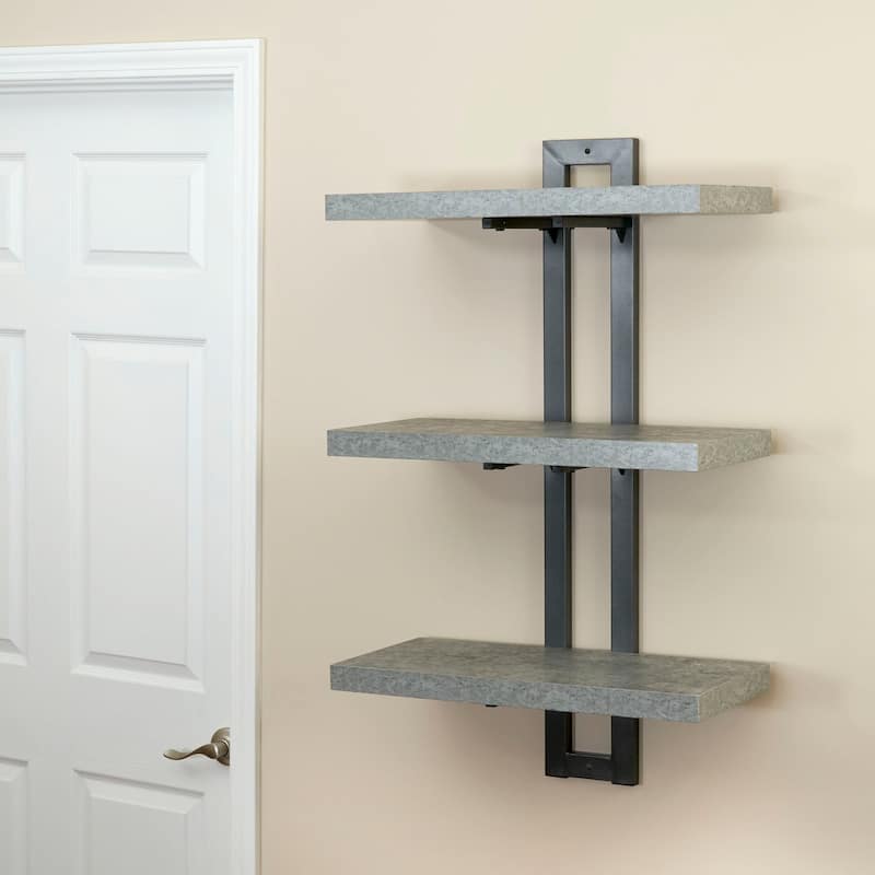 Household Essentials Wall Mounted Grey 3-tier Shelf - Grey