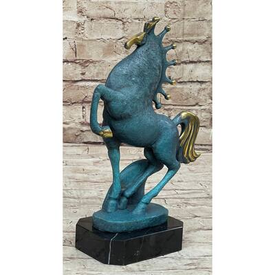Signed Original Miguel Lopez Tang Horse Abstract Modern Bronze Sculpture Statue