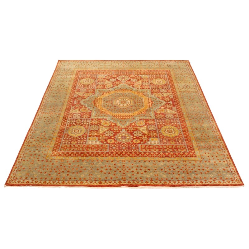 ECARPETGALLERY Hand-knotted Mamluk Dark Copper Wool Rug - 7'9 x 9'8
