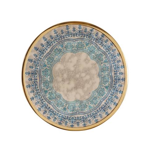 Elmira Oriental Handcrafted Round Tempered Glass Wall Accessory by Christopher Knight Home - 0.50" D x 12.25" W x 12.25" H