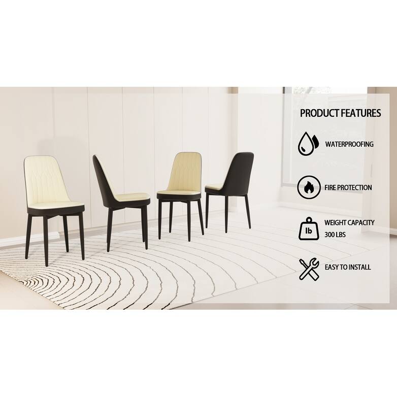 Set Of 4 Dining Chair with Metal Leg