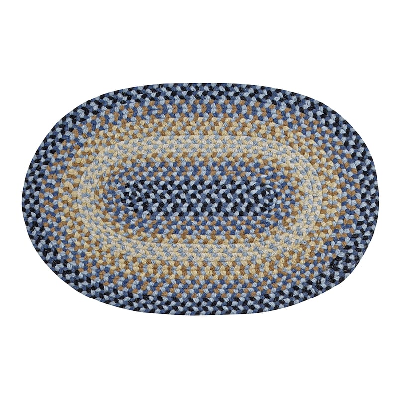 Better Trends Woodbridge Braid 100% Wool Stain Resistant, Double Sided Reversible Oval Indoor Area Utility Rug