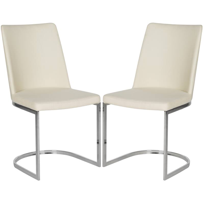 SAFAVIEH Felipa Mid-Century Modern White Dining Chair (Set of 2) - 18.5" x 22.3" x 33.5" - 19Wx22Dx34H