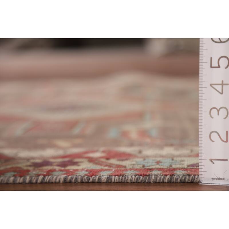 Hand Knotted Oriental 100% Wool Carpet Traditional Tribal Brown Ardebil Runner Rug - 10' 3'' X 4' 3''