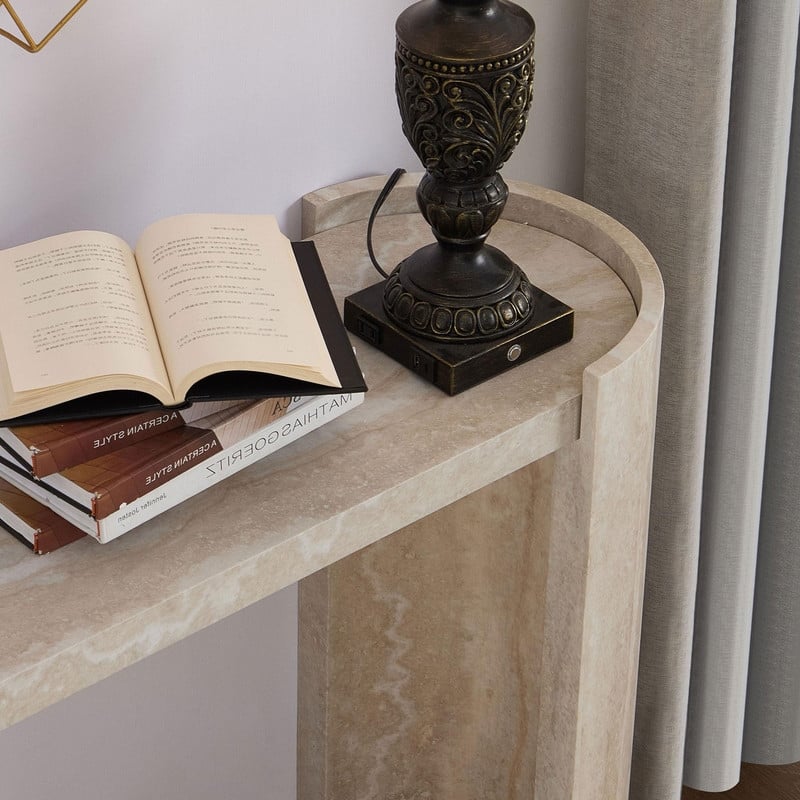 53.15" Modern Entryway Table Narrow Console Table with Curved Legs